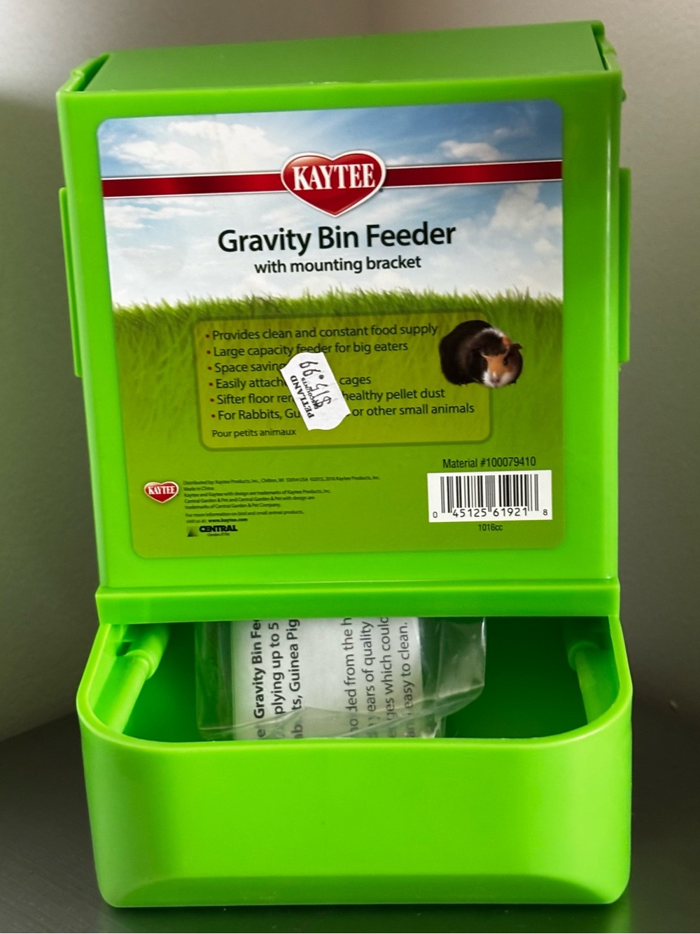 Kaytee Small Animal Feeder Gravity Bin Green